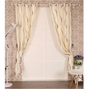 Quality Embossed Black Out Window Curtain with Flocking for sale