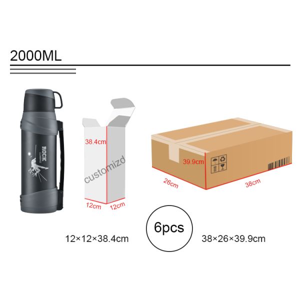 2 Liter Stainless Steel Water Bottle Insulated Chilly Bottle 2000ml