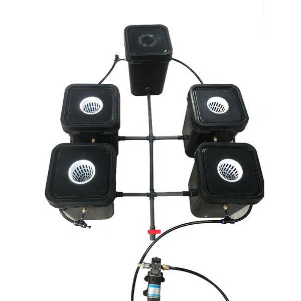 Buy Black Indoor Marijuana Hydroponic Dutch Bucket Aeroponic Grow System at wholesale prices