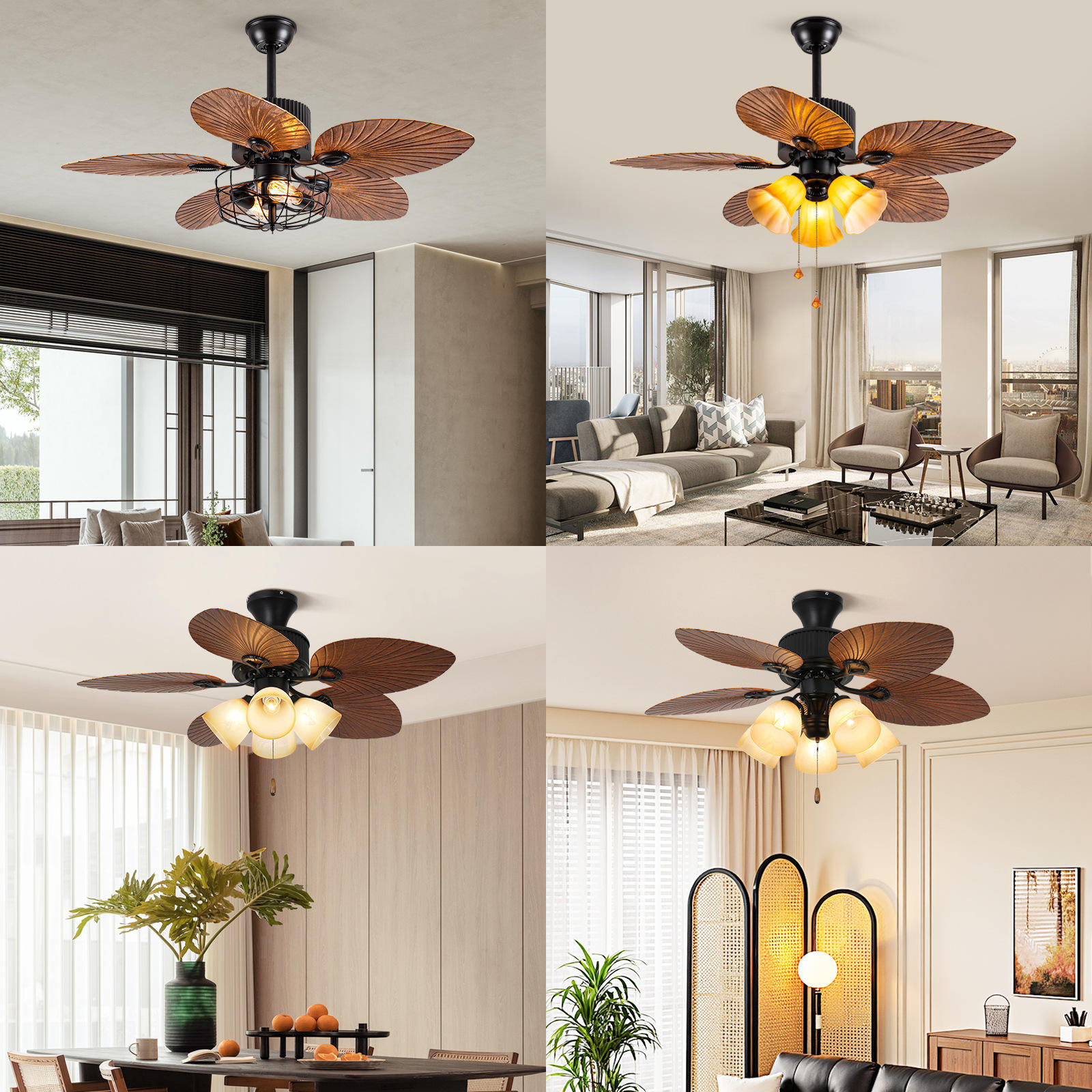 Manufacturer 52 Inch Luxury Indoor ABS Living Room Bedroom Minimalist Stylish Zipper Ceiling Fan