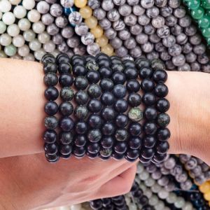 Curbstone Round Bead Natural Crystal Gemstone Loose Bead Strands for DIY Jewelry