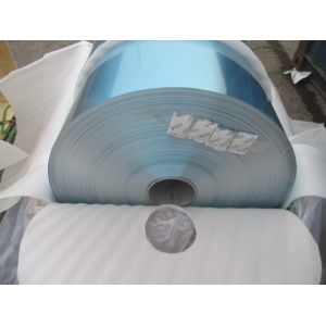 Air Conditioner Aluminium Fin Stock 0.12mm Various Width With Blue / Golden