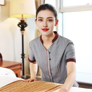 China Eco-Friendly, Breathable and Durable Short Sleeve Housekeeping Workwear with Moisture-Wicking Technology (Custom Logo Available) on sale