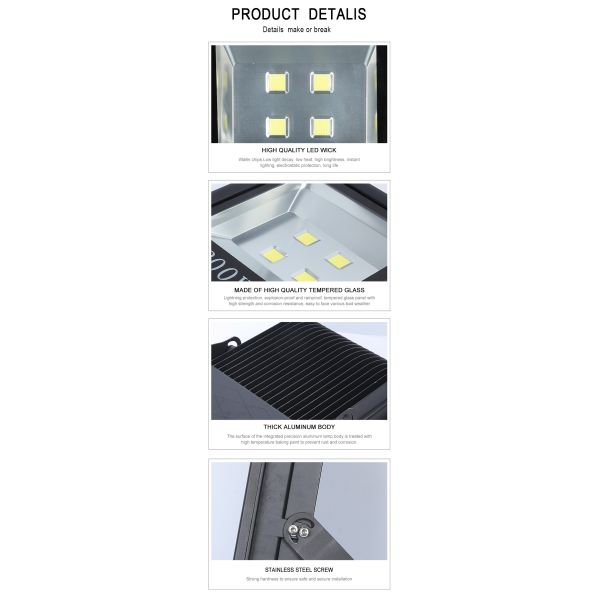 Bridgelux AC110-277V Daylight LED Flood Lights CRI75 For Theme Park