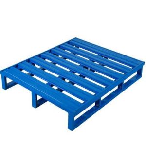 Quality ODM Blue Stackable Steel Pallets Heavy Duty 4 Enter Way for sale