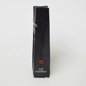 Foil Gusseted Mylar Matte Black Coffee Bags CMYK Printed ISO9001