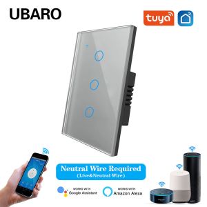 3gang Need Neutral Wire Control Smart Light Switch With App Control Voice