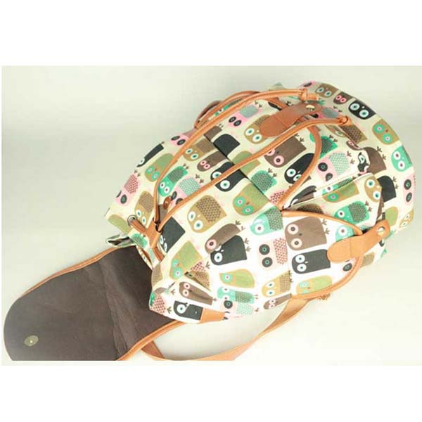 Women's School Swallow Backpack Fox Bag Girl's Owl Backpack Canvas Shoulder Backpack