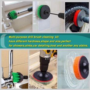 18 pc Drill Brush Attachment Set with 4 inch cloth Power Scrubber cleaning Brush
