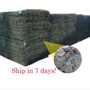 6x2x0.5m 8x10cm Galvanized Gabion Basket 2.7mm