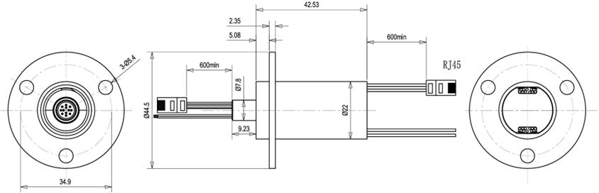Interference Resistant Ethernet Slip Ring IP54 Supporting Multi Protocol Hybrid Slip Ring