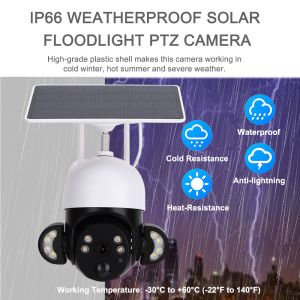 2K Solar WiFi Security Camera 4MP 6W Solar Panel Cloud Storage Solar Battery