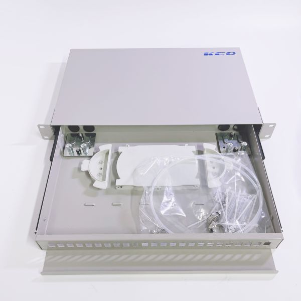 19 Inch Indoor Rackmount Fiber Optic Terminal Box with 24 Ports and Drawer Type Design