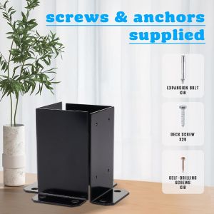 Post Anchor Base for Thick Wood Fence Post Decking and Mailbox Mount Ideal for