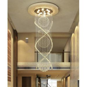 Modern Double Spiral Crystal Chandelier huge pendent light(WH-NC-40)