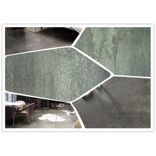 Buy Inkjet Porcelain Bathroom Floor Tile , Stone Look Blue Slate Porcelain Tile at wholesale prices