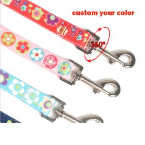 Custom Leather Dog Collars And Leashes Set Striped Harness Collar Leash Set