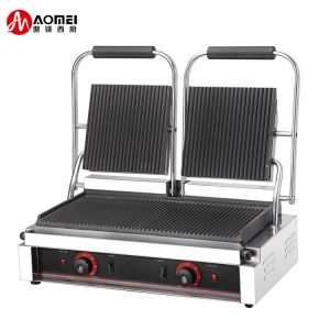 3600W Commercial Table Top Contact Grill Sandwich Press Panini Grill in Black