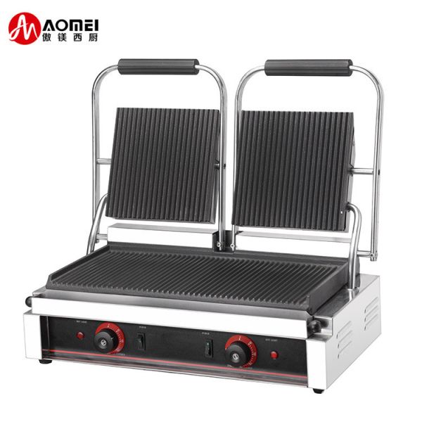 3600W Commercial Table Top Contact Grill Sandwich Press Panini Grill in Black