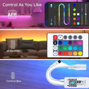 180LEDS 10M RGB 5050 Led Strip Light TUYA WIFI Control 24Key IR remote Music