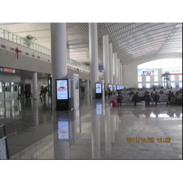 Black Newspaper Kiosk Digital Signage Support SD Card / USB Port