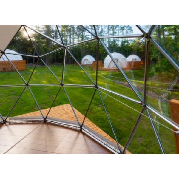 Customized Geodesic Dwell PVC Tarpaulin Glamping Dome Tent