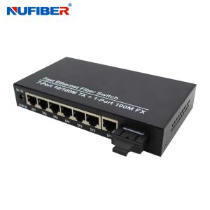 7 RJ45 +1 fiber port SC/FC/ST Optional TX To FX Fiber Ethernet Switch Store