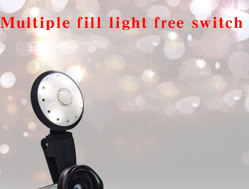 Optical Glass Lens For Close Up Photography 16mm 2 In1 Fill Light Phone Lens Kit