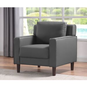 3 Piece Sofa set, Gray Faux Leather