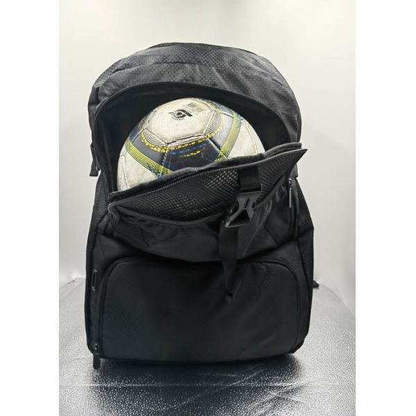 Large Capacity Custom Football Backpack , Black Soccer Backpack With Shoe Compartment