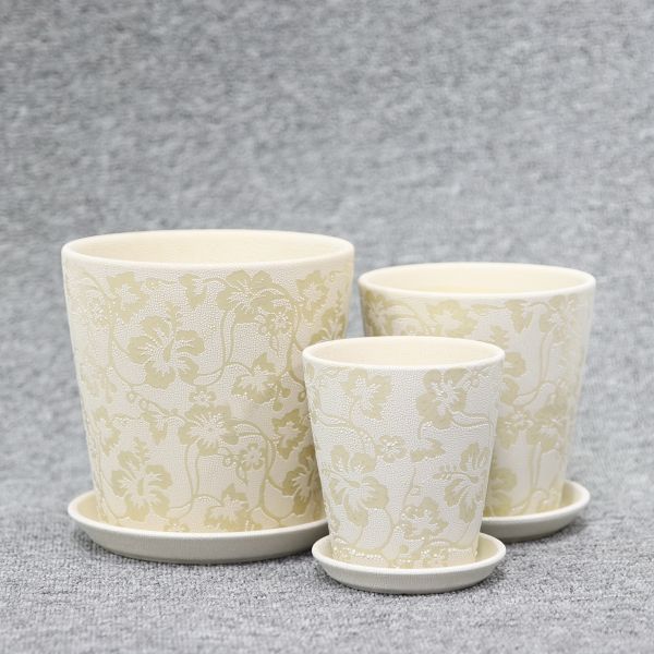 Customizable Ceramic Pots For Gardening In Different Colors