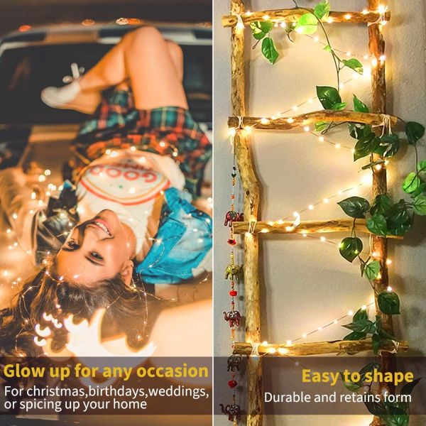 50m Length Copper Wire LED Lights Plug In 240V String Fairy Lights For Bedroom