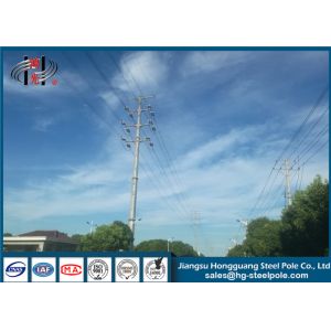 Polygonal Q345 Hot Dip Galvanized Steel Pole Tapered For Power Transformation