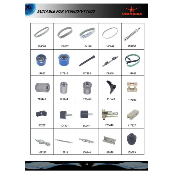 Equipped Tension Pulley Part No 117916 + 112009 Auto Cutter Part For VT7000