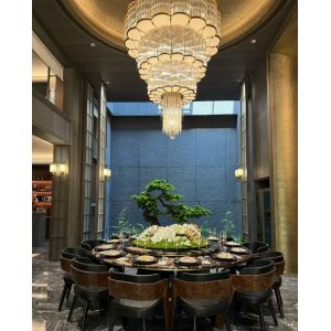 China Hotel Project Decoration Staircase Hanging Pendant Lighting Crystal Chandelier on sale