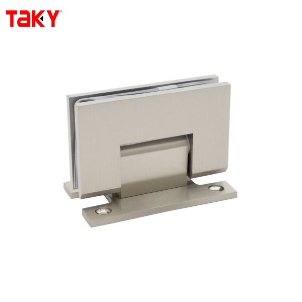 Satin Steel Material 90 Degree H Back Plate Wall Mount Shower Glass Door Pivot Hinge