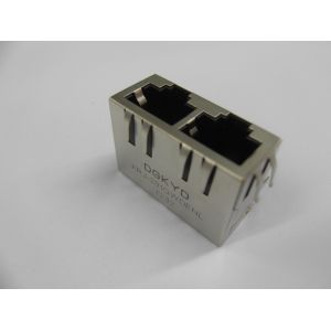 Customized PBT black tab down 1 x 2 double port RJ45 keystone jack