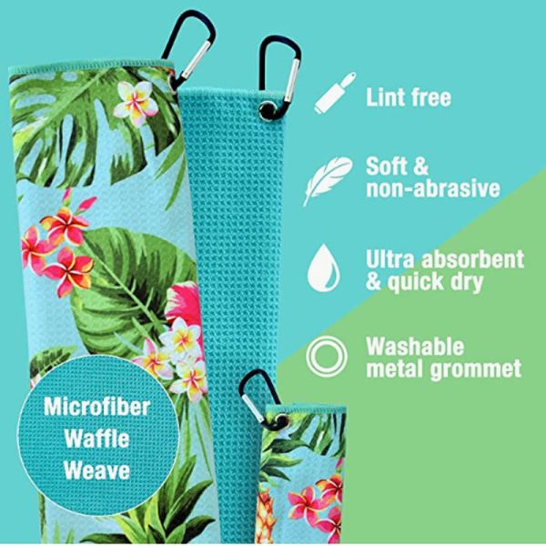 Buy Custom Sublimation Printed Microfiber Golf Towel Absorbent at wholesale prices