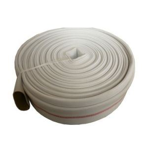 China Light Weight Fire Hose Reel And Cabinet Easy Store White PVC Fire Hose on sale