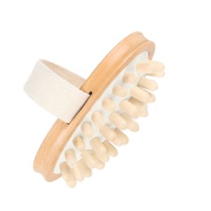 Body Cleansing Boar Bristle Bath Brush For Dry Skin Massage And Shower Scrubbing