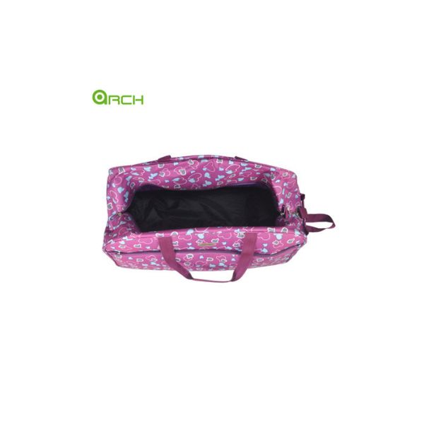 Rolling Luggage Bag Printing 600d Polyester Wheeled Duffle Bag with One Front Pocket