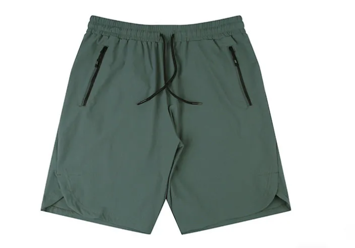 Men's spring and summer sports casual trend all-in-one solid color simple personality print breathable training shorts