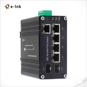 Industrial Unmanaged 4 Port 802.3bt 90W PoE Switch with 1-Port RJ45 & 2-Port SFP
