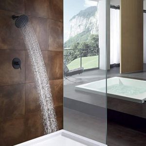 Round Shower Head Bathroom Shower Faucets Combo Valve Included