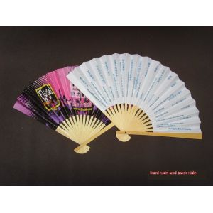 Both Sides Printed Paper Custom Folding Hand Fans / Personalized Paper Fans