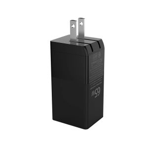 QC4.0 PD3.0 GaN Fast Charger USB C 3 Port 65W For IPhone 12 Pro Max Macbook