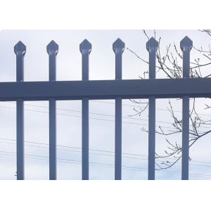 Powder Coated Black Wrought Iron Fencing 5 Feet High Spear