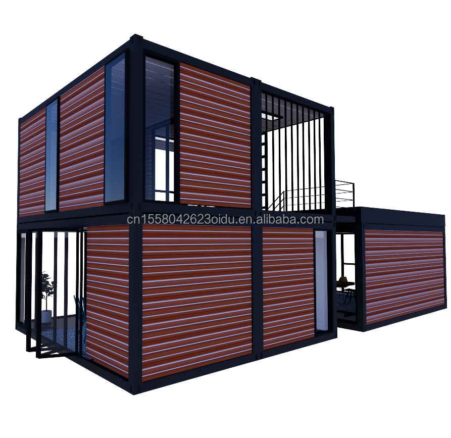 Galvanized Steel Square Tubes 40ft 20ft Deluxe Bedroom Large Glass Studio Movable House for Living in Customized Design