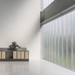 6mm U Shape Tempered Clear Frosted Glass Curtain Facade With Interlining