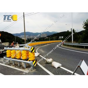 Construction Safety Barriers With Polyurethane Roller , Bridge Guardrail